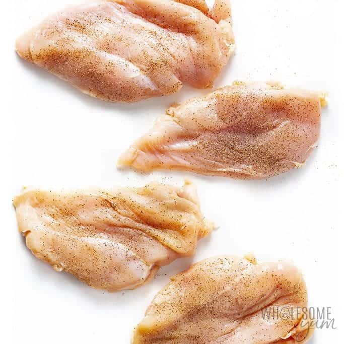 Chicken breast seasoned with salt and pepper