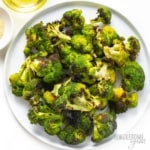 Roasted broccoli on the plate