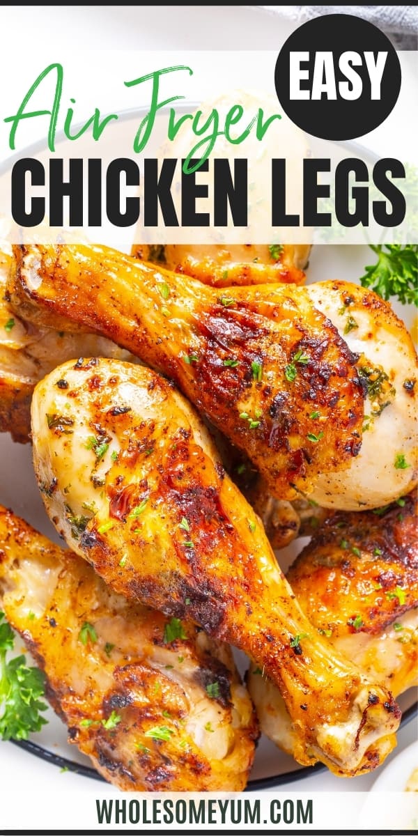 Air fryer chicken drumsticks recipe pin