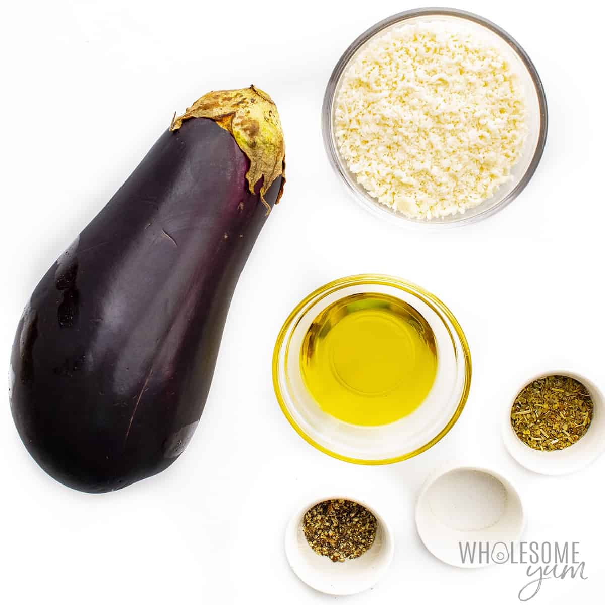 Ingredients to make eggplant air fryer recipe