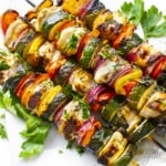 Grilled chicken kabobs with vegetables