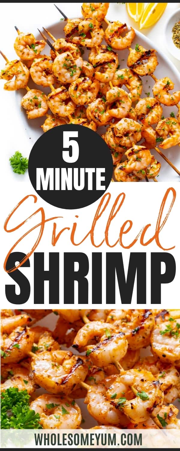 Grilled Shrimp Skewers Recipe (Super Fast!) | Wholesome Yum