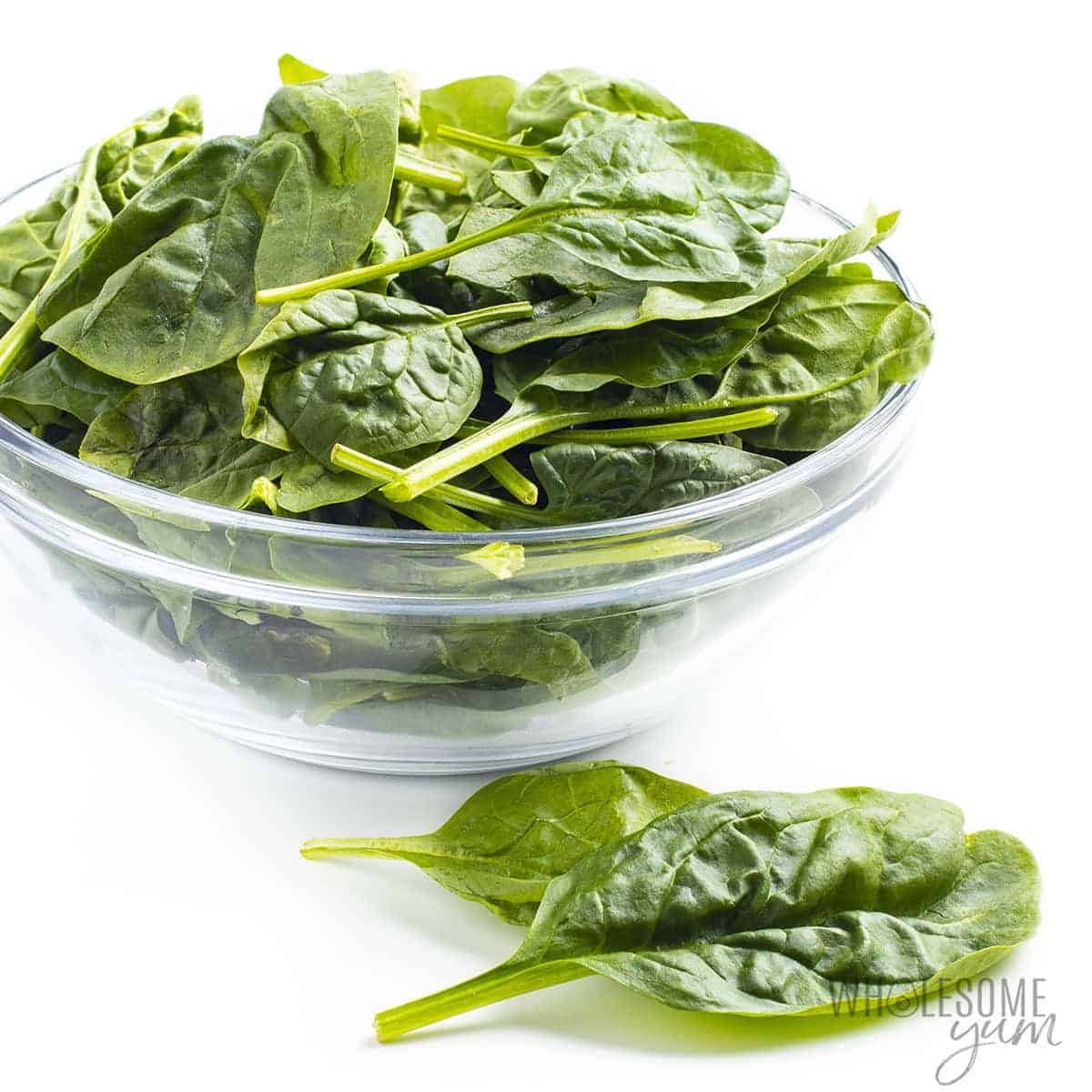 Are carbs in spinach high? This bowl of fresh spinach is low in carbs.