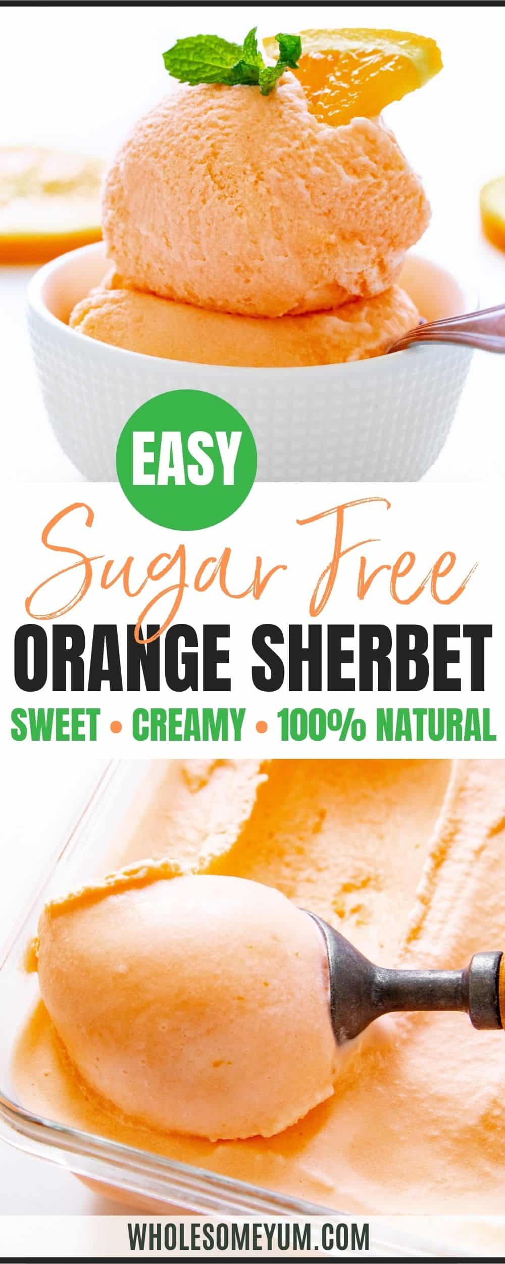 Sugar free sherbet recipe pin.