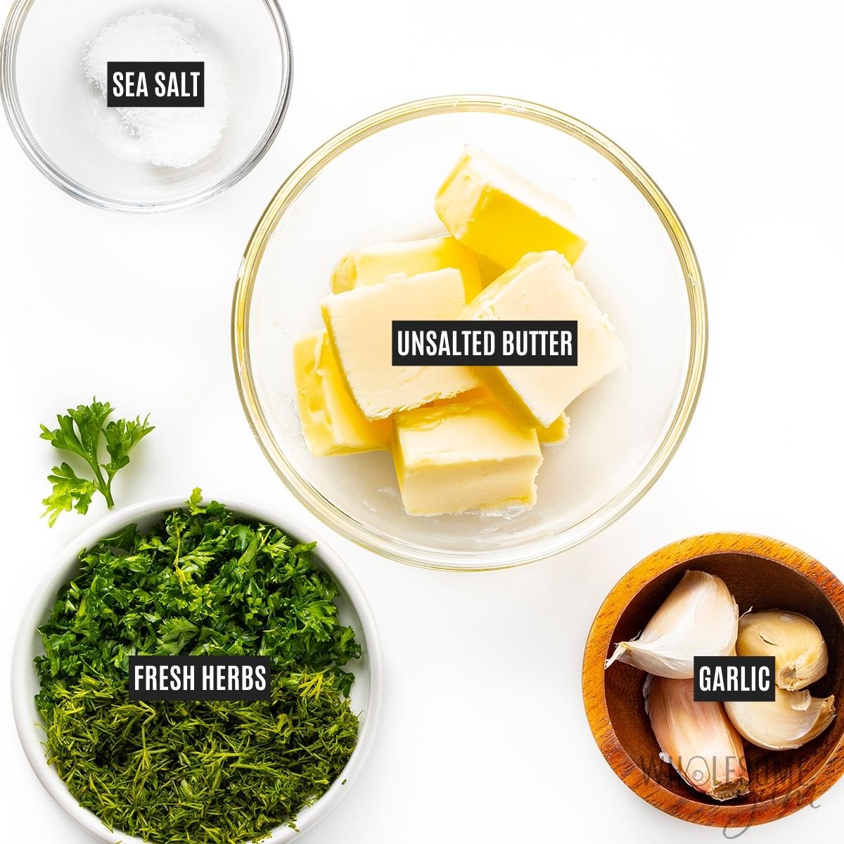 Ingredients to make compound butter.