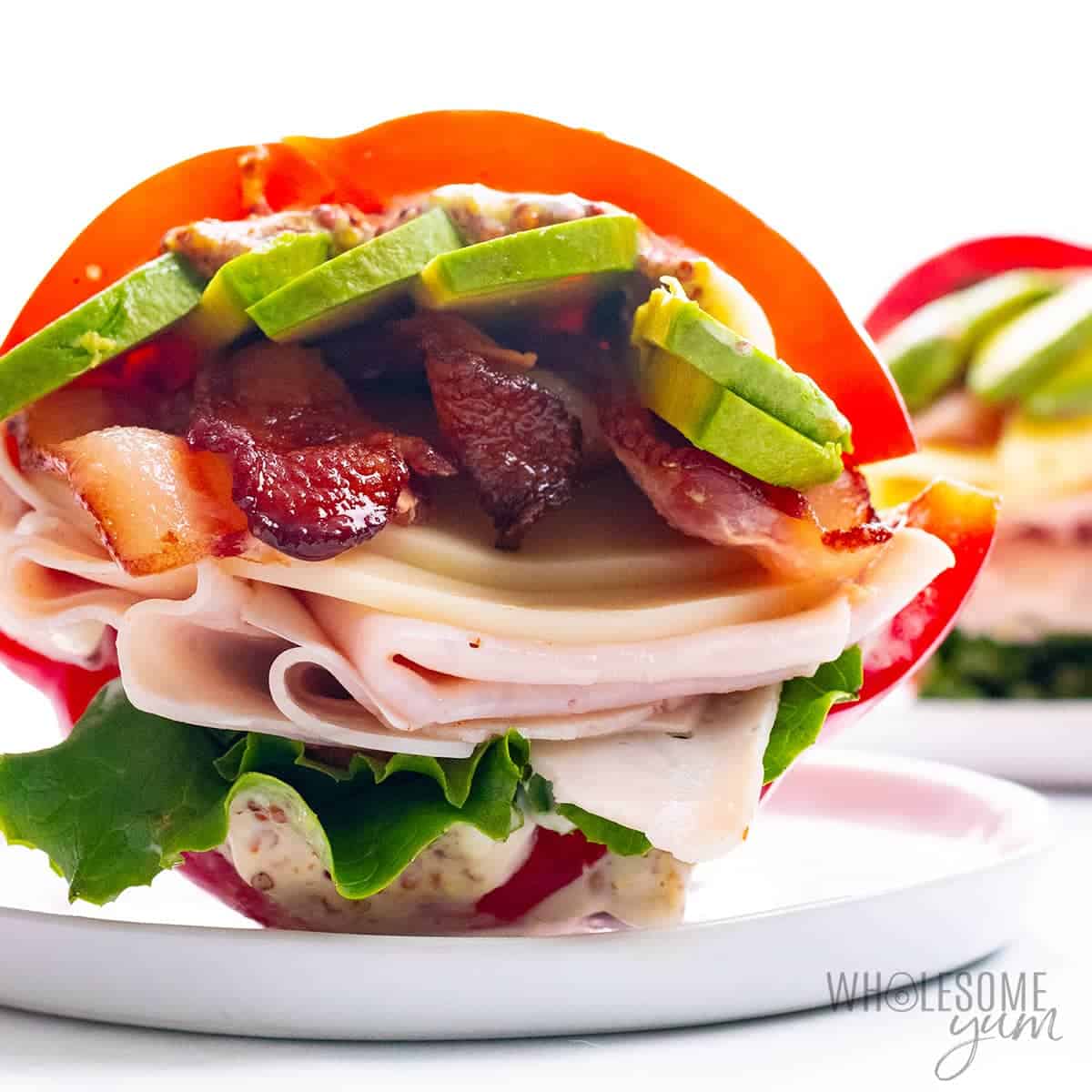 Bell pepper sandwich recipe on a plate