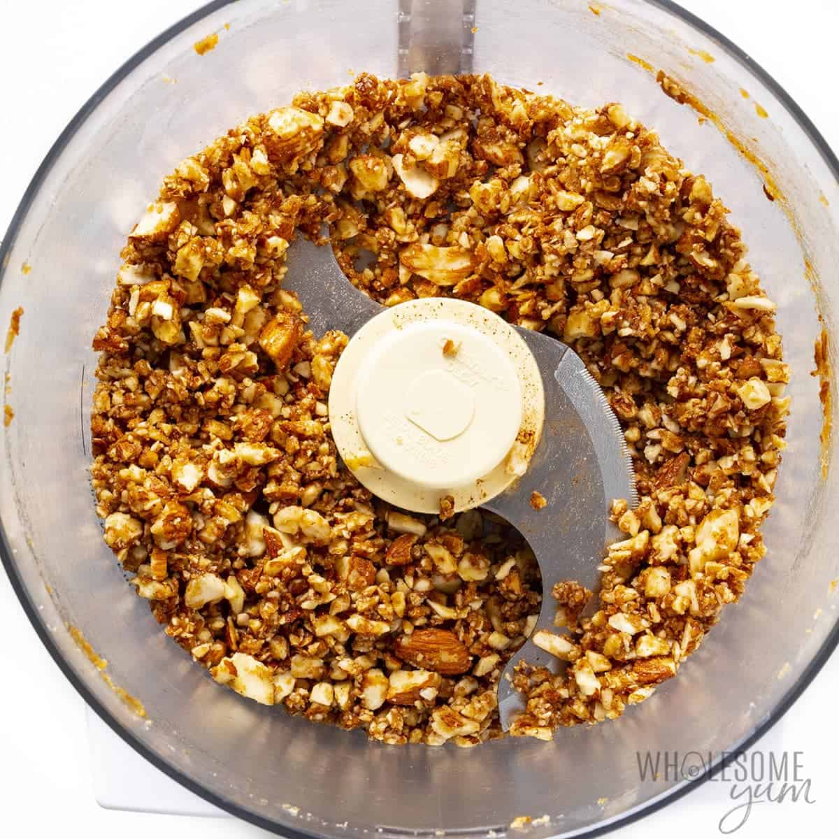 Topping for low carb apple crisp in food processor