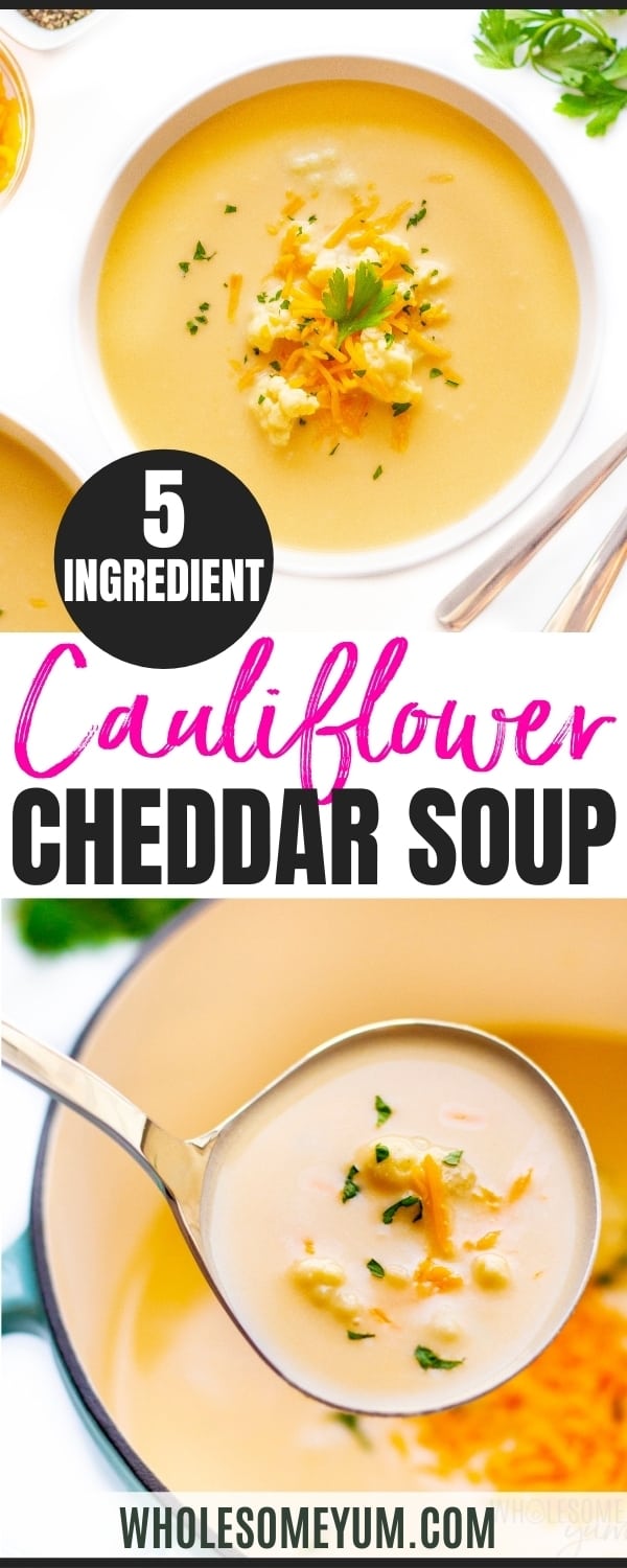 Cauliflower cheese soup recipe pin