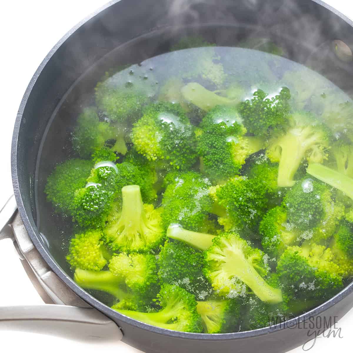 Broccoli boiled in a pot