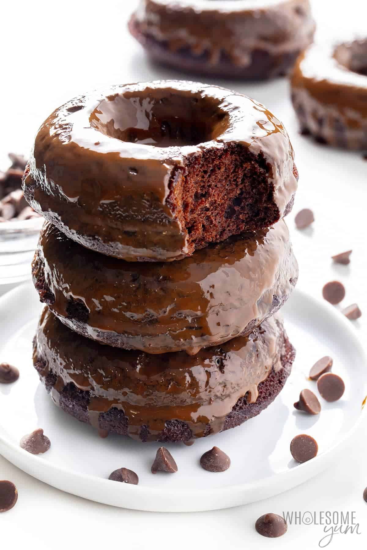 Protein packed donuts in a stack