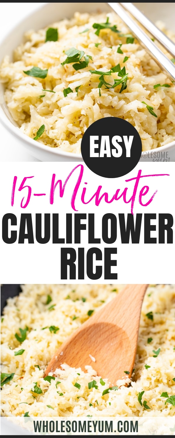 Cauliflower rice recipe pin.