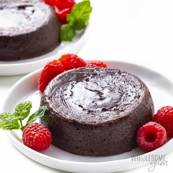 Finished low carb lava cake with wet center
