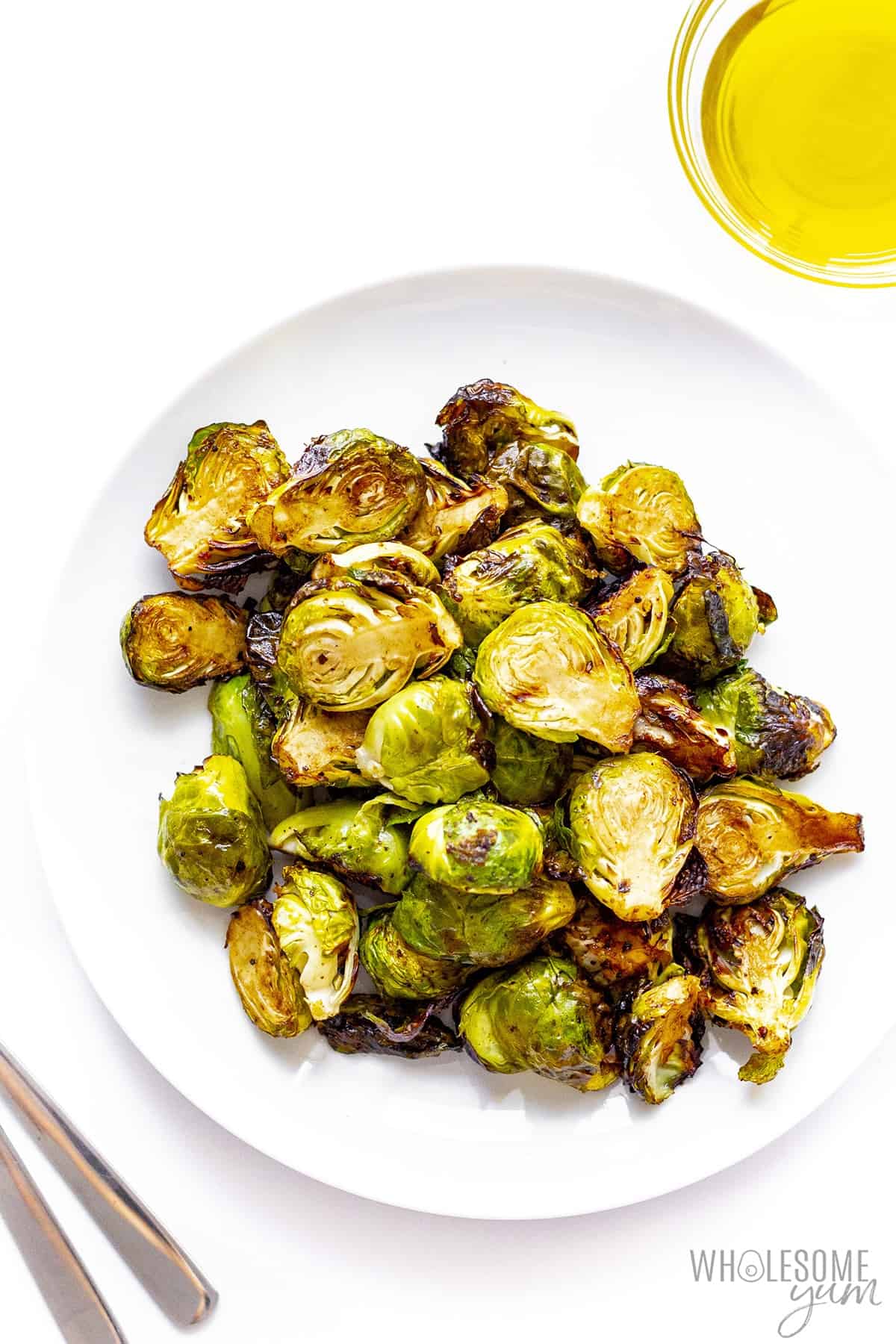 Platter of air fryer brussels sprouts