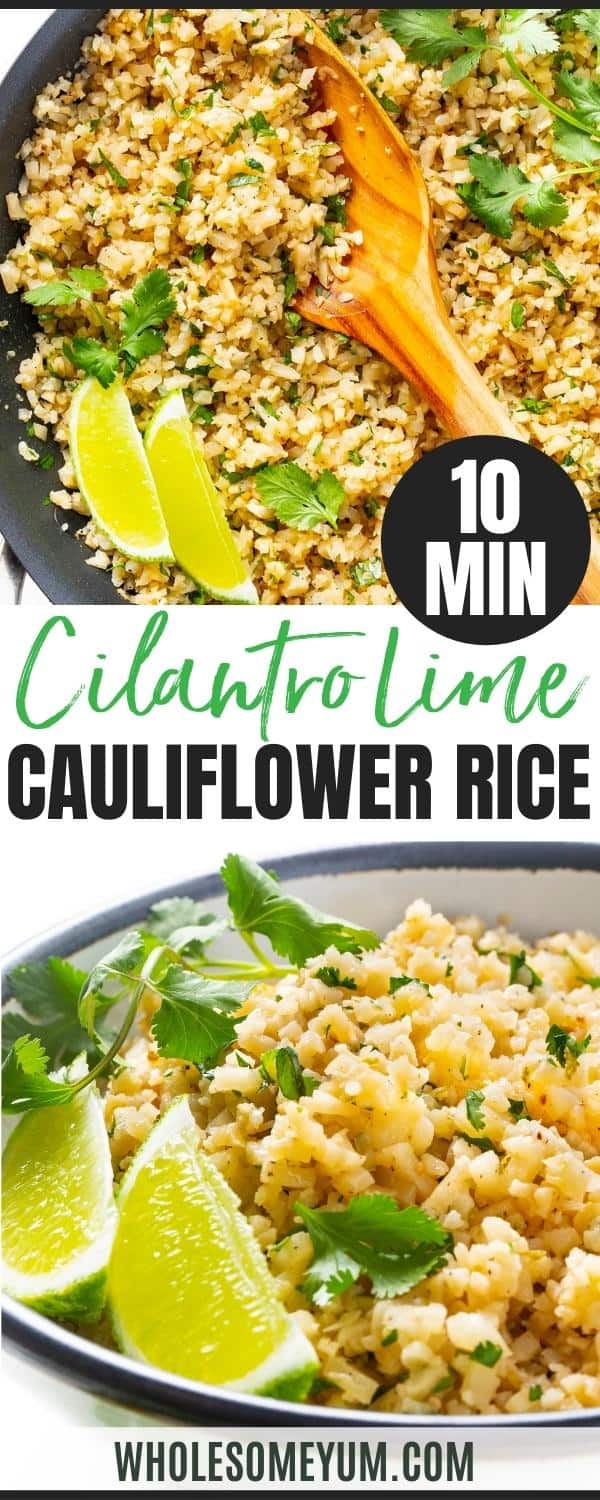 Cilantro lime cauliflower rice recipe pin