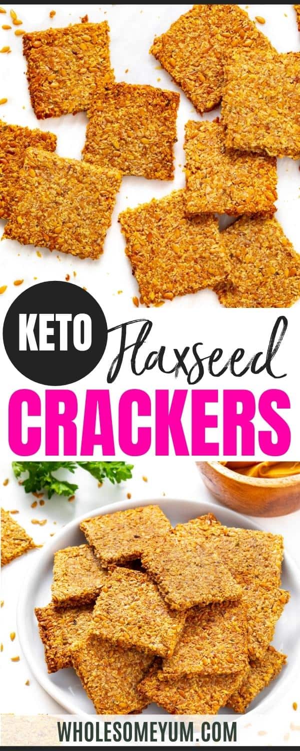 Flax seed crackers recipe pin