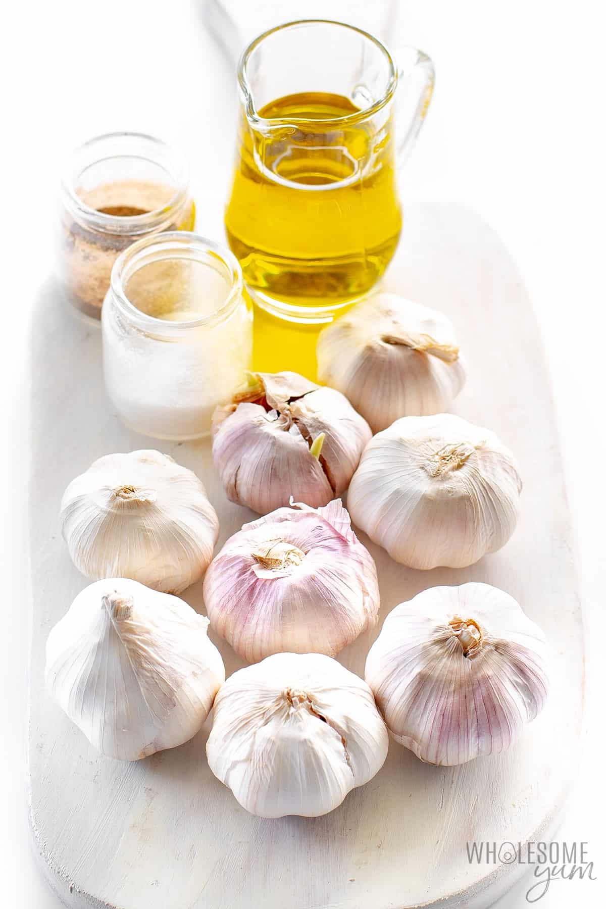 Ingredients for oven roasted garlic