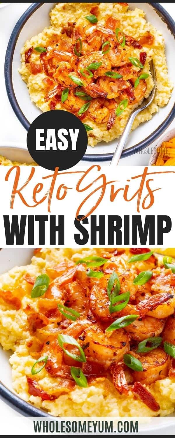 Keto grits and shrimp recipe pin