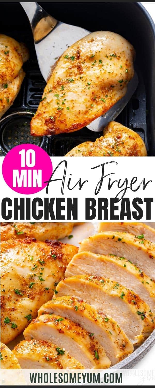 How to cook chicken breast in an air fryer - recipe pin