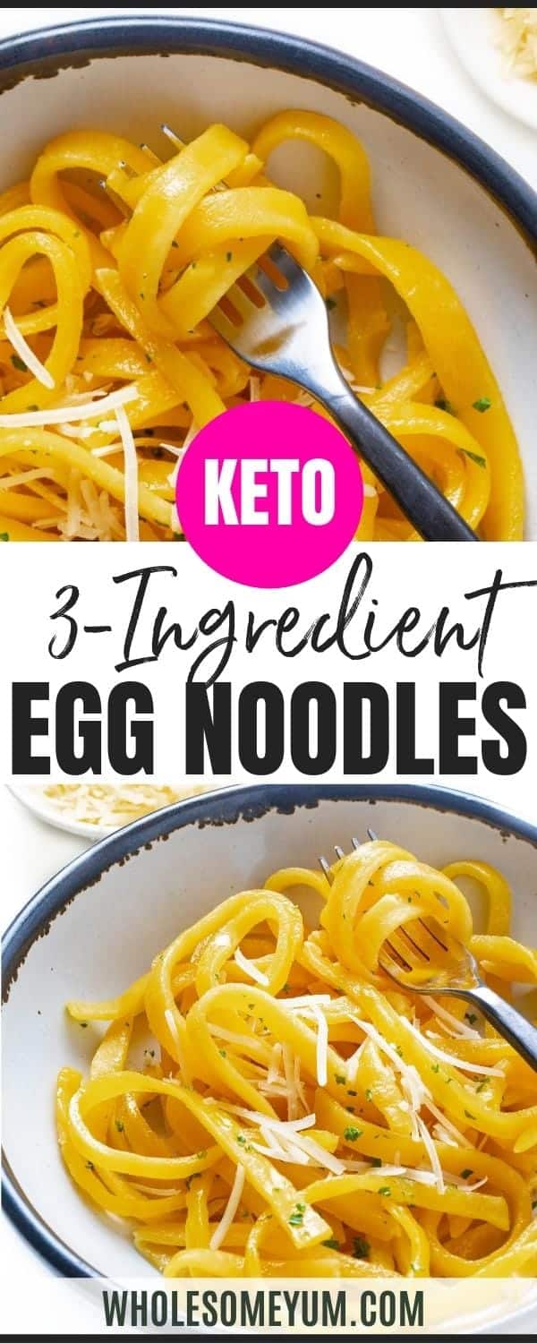 Keto egg noodle recipe pin