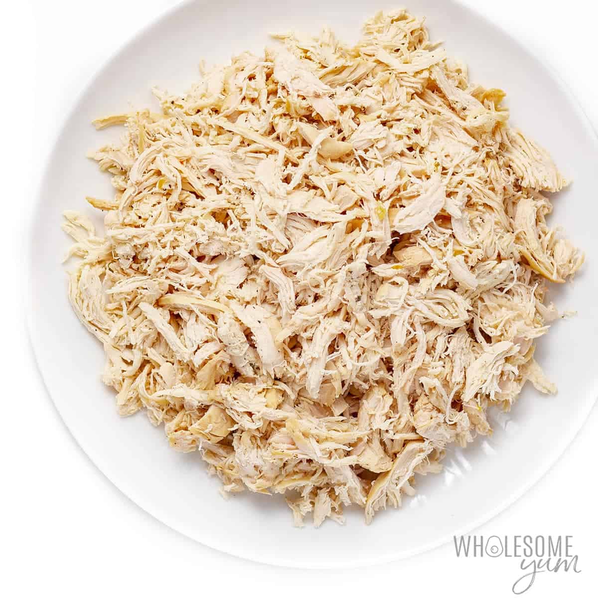 Shredded chicken on a plate