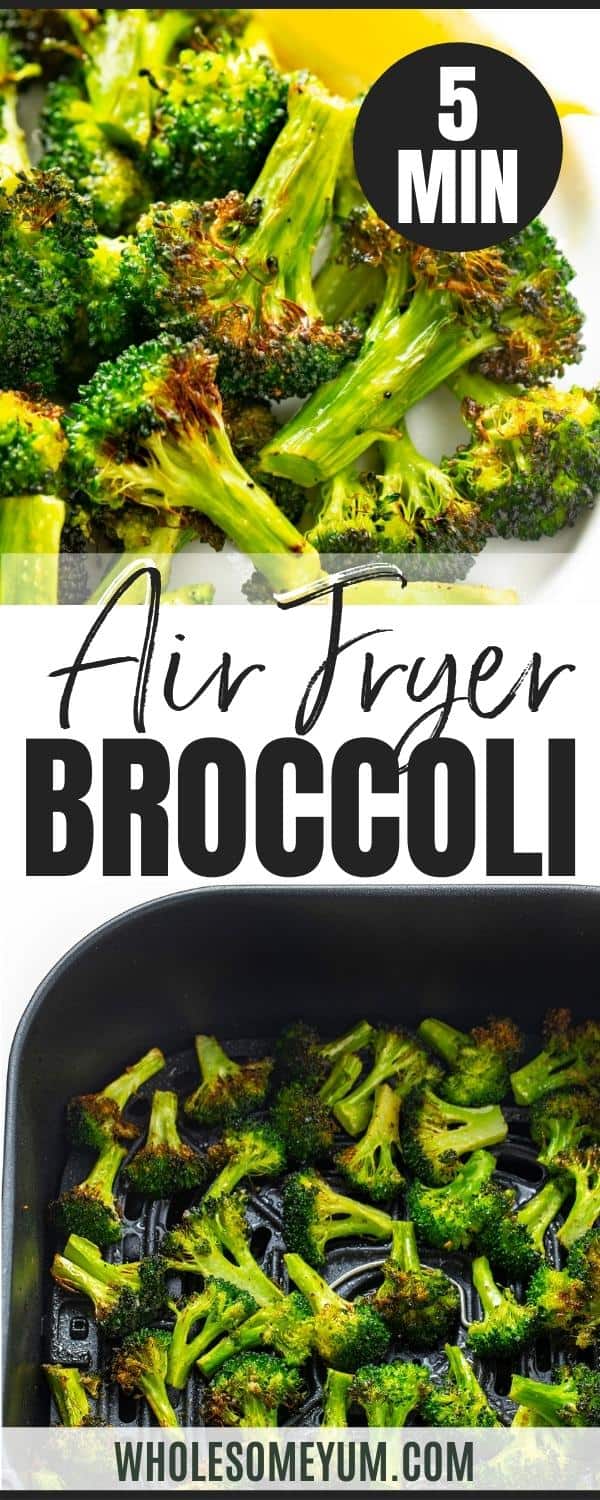 Air fryer broccoli recipe pin