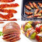 Bacon recipes collage.