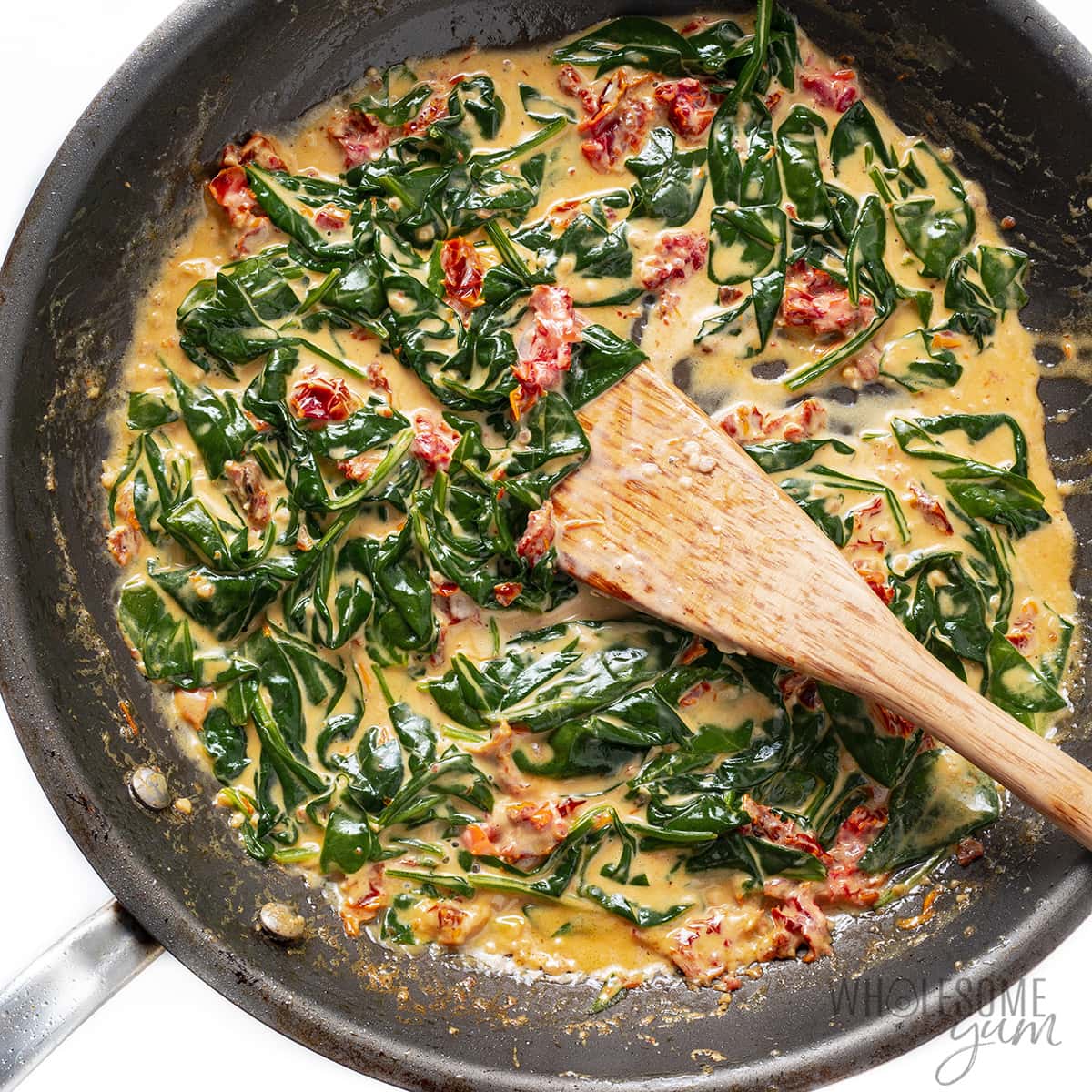 Tuscan cream sauce with spinach added.