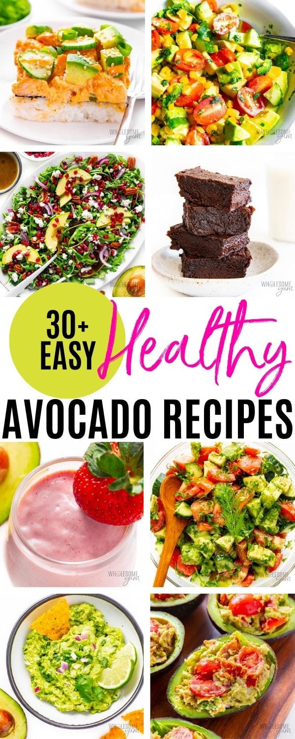 Easy healthy avocado recipes collage pin.