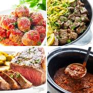 Beef recipes collage.