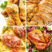 Chicken recipes collage.