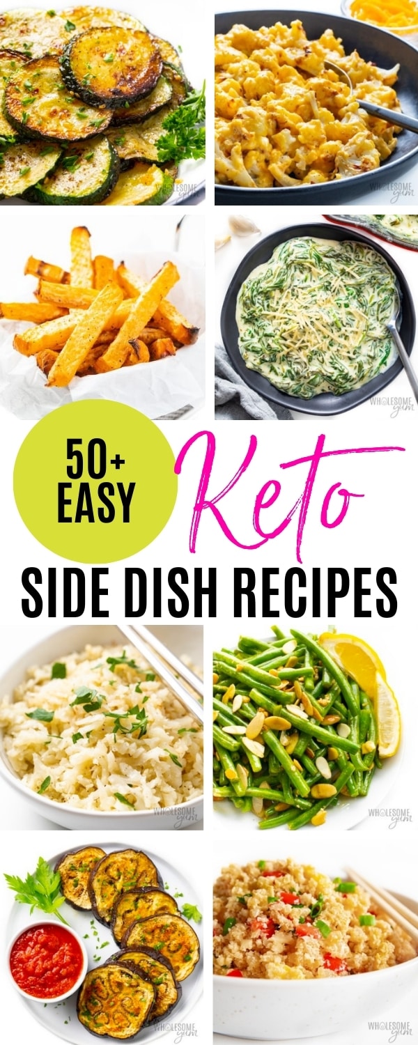 Easy keto side dishes collage.