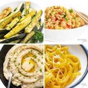 Keto side dishes collage.
