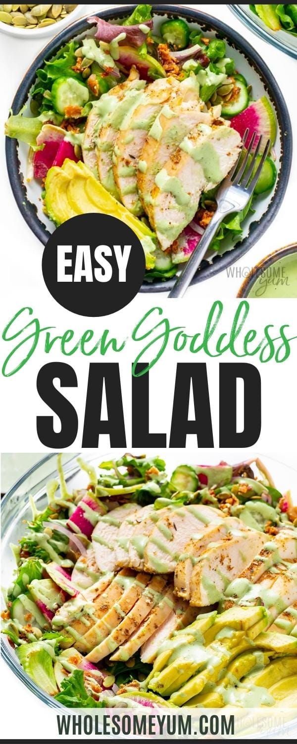 Green goddess salad recipe pin