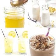Healthy drinks collage.