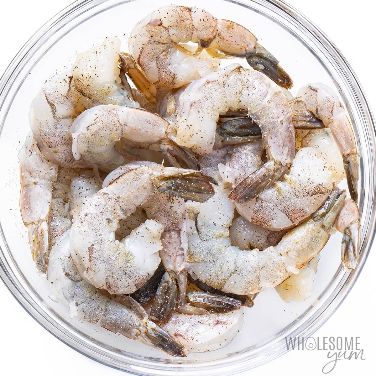 Seasoned shrimp in a bowl.