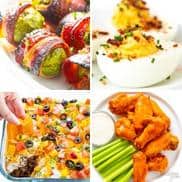 Keto appetizers collage.