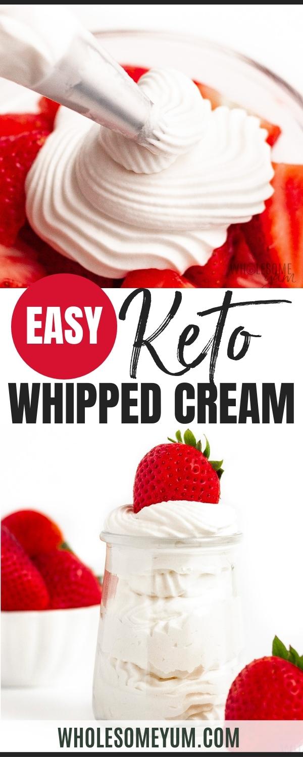 Keto whipped cream recipe pin.