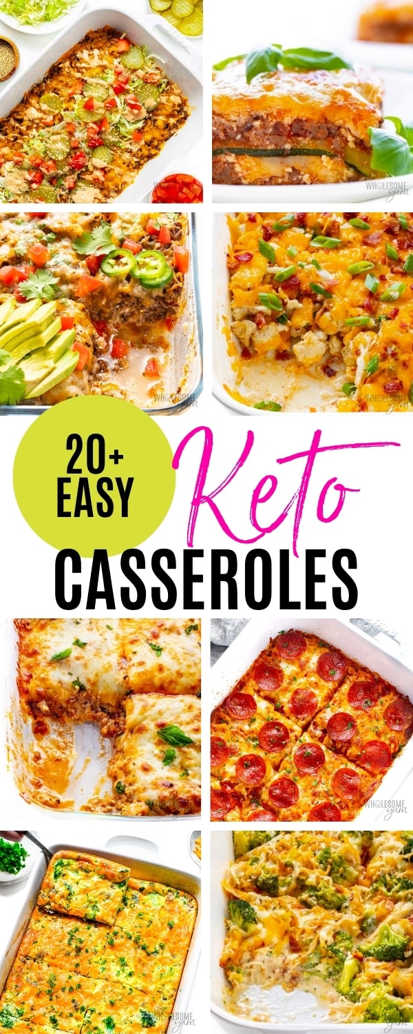 The best low carb casseroles collage.