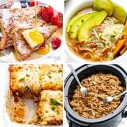 Freezer friendly meals collage.