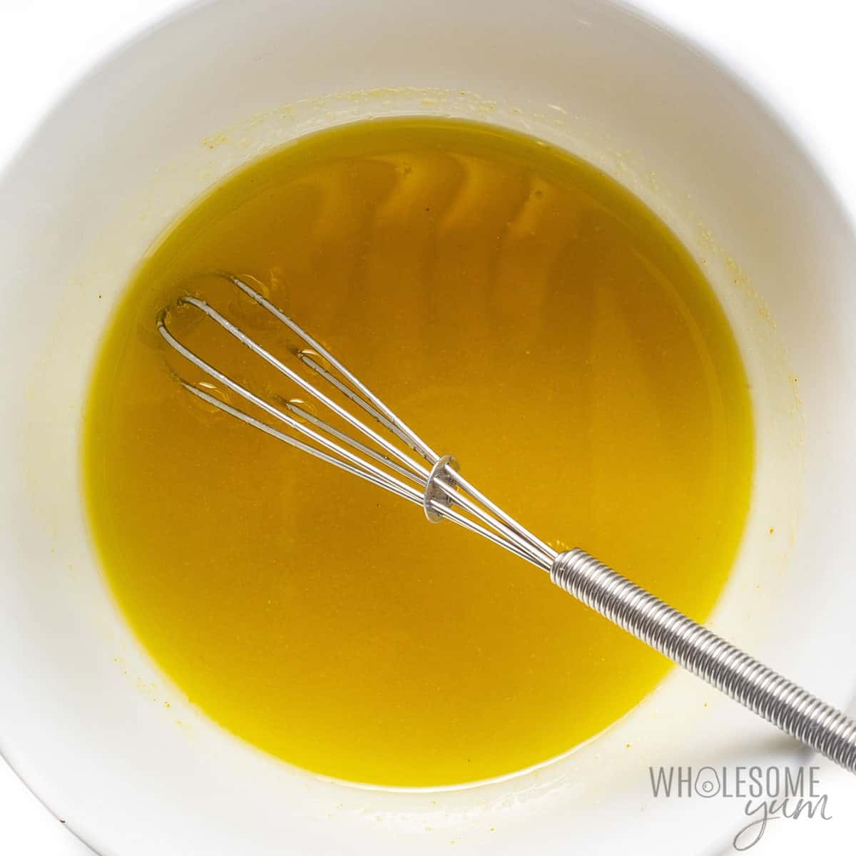 Oil mixture in a small bowl.