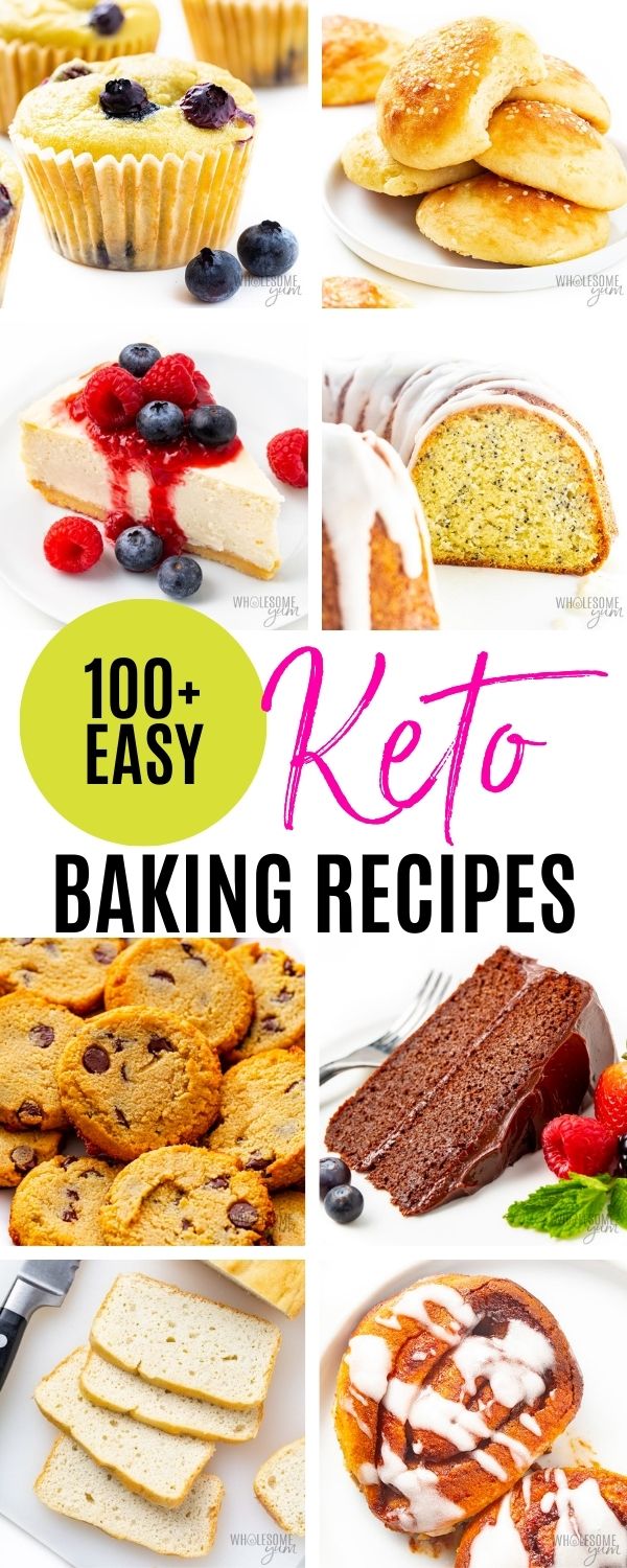 Easy keto baking recipes collage pin.