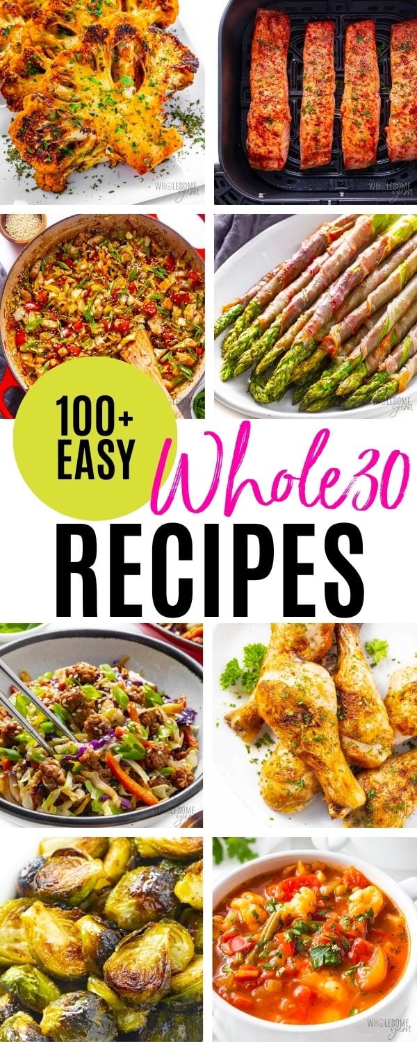 Easy whole30 recipes collage pin.