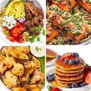 Under 30 minute recipes collage.