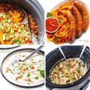 Slow cooker recipes collage.