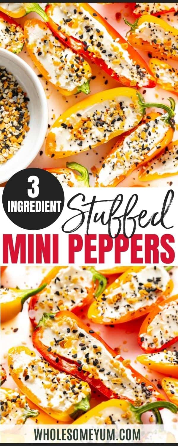 Stuffed mini peppers recipe pin.