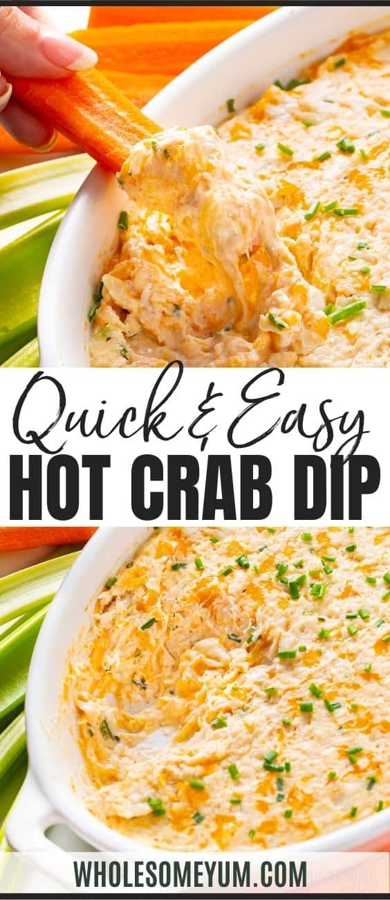 Hot crab dip recipe pin.
