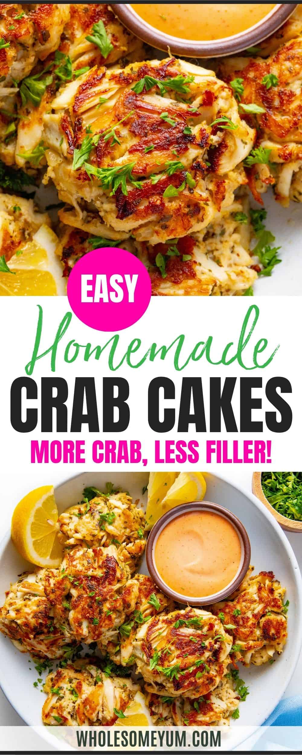Crab cake recipe pin.