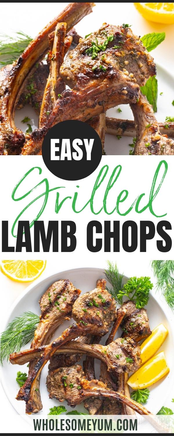 How to grill lamb chops - recipe pin.