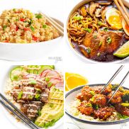 Asian recipes collage.