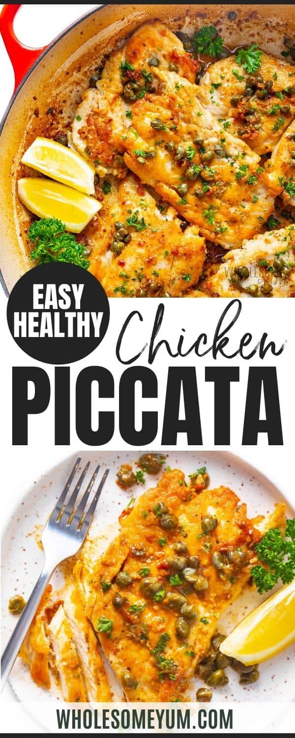 Healthy keto chicken piccata recipe pin.